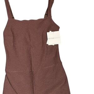 Beyond yoga long pants jumpsuit in brown truffle color NWT